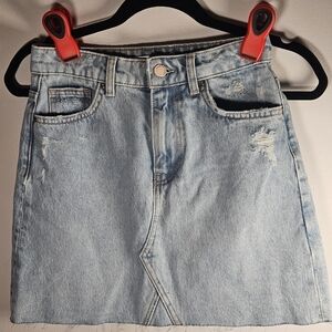 Zara Blue Mini Pencil Skirt Casual